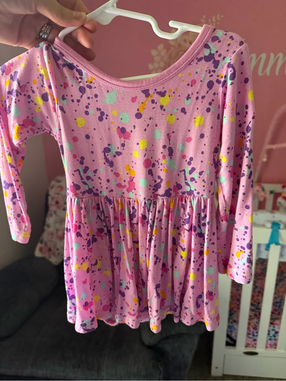 Little sleepies splatter paint dress 18-24months